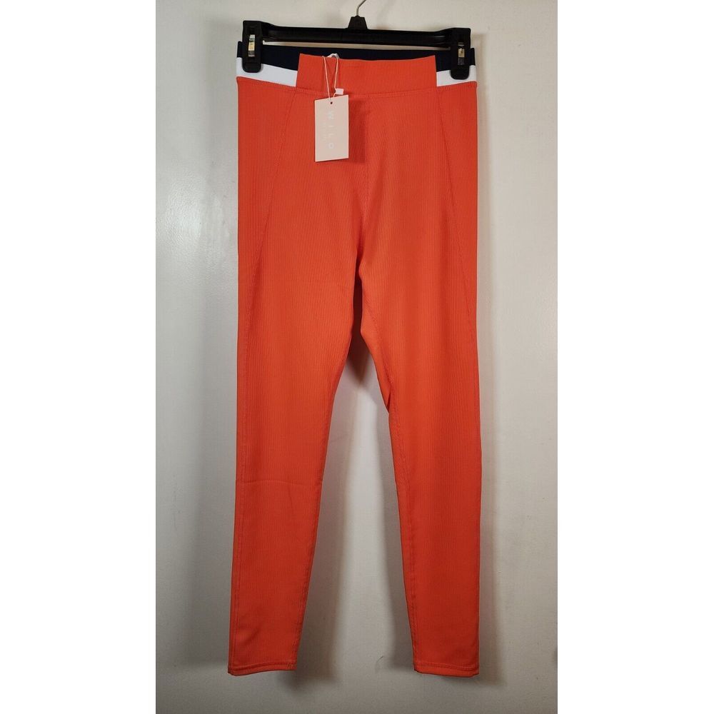 Wilo Australia Brand Leggings Collection‎ Women's Orange Navy Small NWT